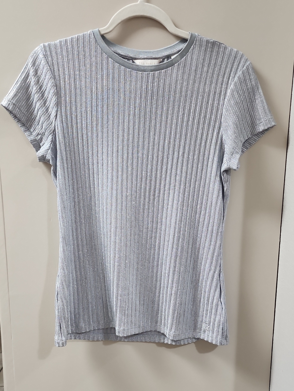 Ted Baker Metallic Ribbed Short-Sleeve Top